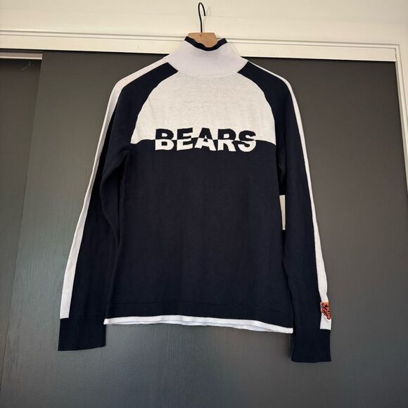 NWT WEAR by Erin Andrews Navy Chicago Bears Ski Raglan Pullover Sweater sz M - Picture 3 of 9